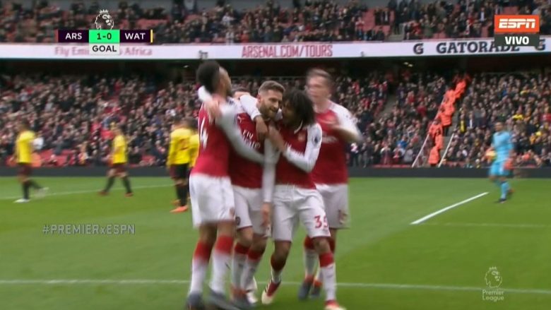 Mustafi kalon Arsenalin në epërsi ndaj Watfordit (Video)