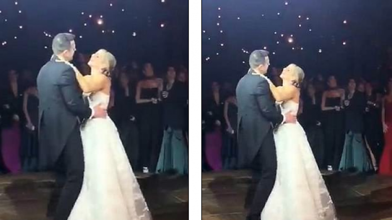 Nusja dhe dhëndri po vallëzonin para dasmorëve, salla përfshihet nga zjarri (Video)