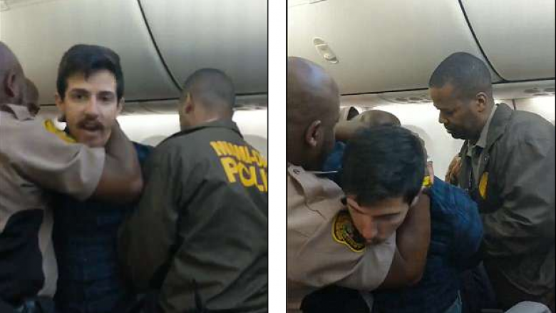 Fyen dhe sulmon pasagjeren brenda aeroplanit, policia intervenon duke e goditur me revole elektrike burrin e dhunshëm (Video)