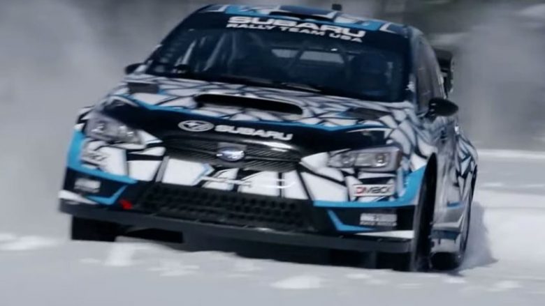 Lëvizjet e mahnitshme të Subaru WRX STI mbi sipërfaqen e ngrirë të liqenit (Video)