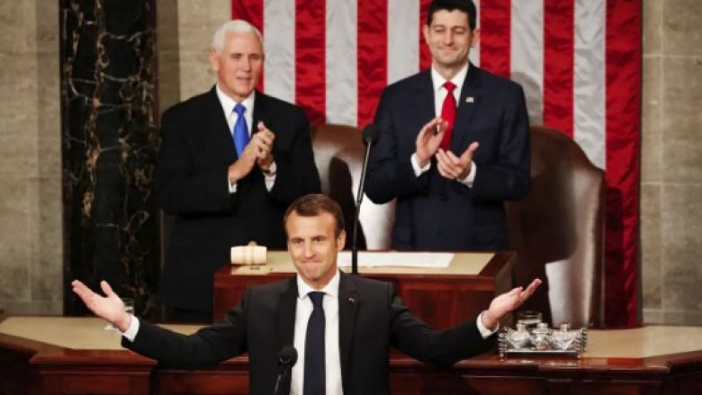 Macron ngre në këmbë Kongresin amerikan: Marrëdhënia ime më Trump, si e Franklin me Voltaire!