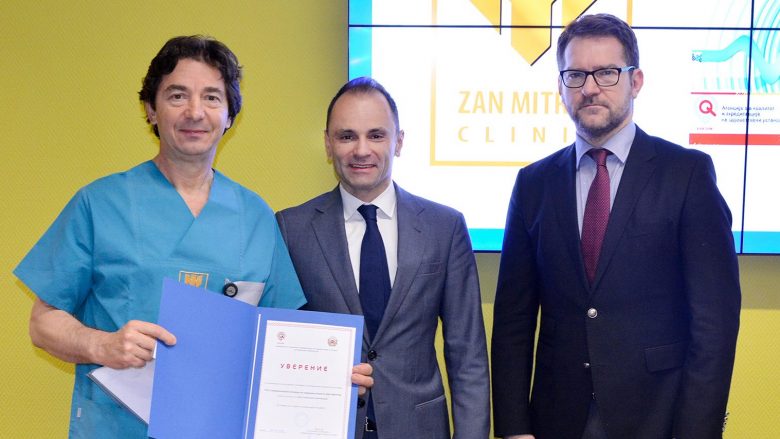 Klinika “Zhan Mitrev” certifikohet për cilësi të lartë të shtëpive të shëndetit (Dokument)