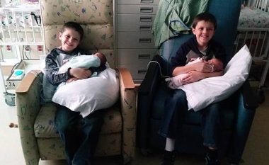 Kishte dy djem binjakë dhe tanimë ka edhe dy vajza binjake – gruaja rrëfen momentin kur mjekja ia dha lajmin (Foto)