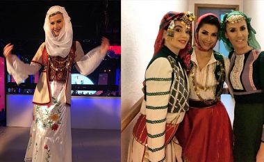 Këngëtaret shqiptare duken bukur në veshjet kombëtare