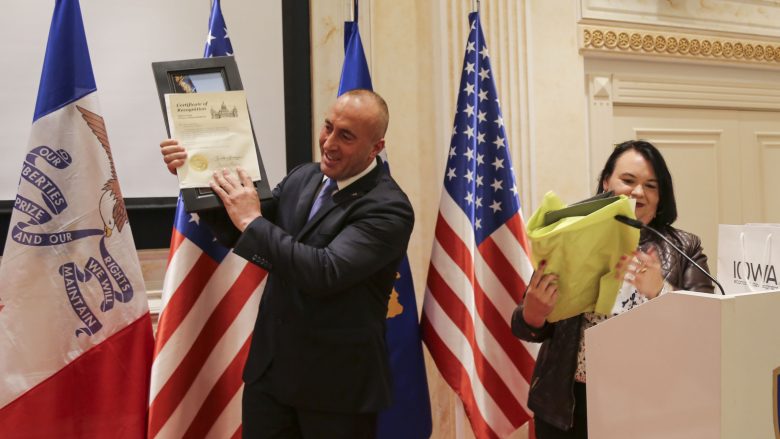 Haradinaj pranoi Certifikatën e Nderit nga Dhoma e Përfaqësuesve të Iowas