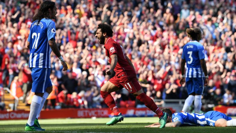 Liverpooli mposht thellë Brightonin – Salah në histori të Ligën Premier, Reds në LK