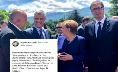 Merkel përzgjedhë një foto me Thaçin për prezantimin e Samitit të Sofjes