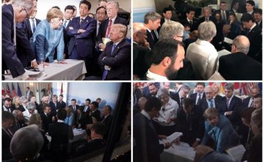 Samiti i G7-së: Imazhi për të cilin të gjithë po flasin – Trump i rrethuar nga liderët e fuqive të mëdha (Foto)