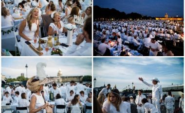 Mbi 30 mijë qytetarë të Parisit darkojnë së bashku, të veshur në të bardha (Foto/Video)