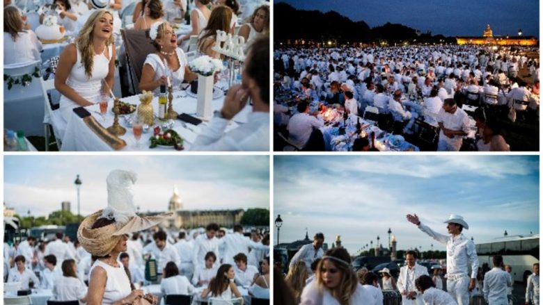 Mbi 30 mijë qytetarë të Parisit darkojnë së bashku, të veshur në të bardha (Foto/Video)