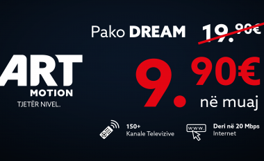 Me Art Motion mund të merrni pako me 150 kanale HD dhe internet 20Mbps për vetëm 9.90 Euro