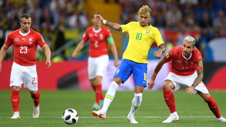 Behrami komandoi mesfushën në ndeshjen e tij historike, statistikat fantastike të shqiptarit ndaj Brazilit