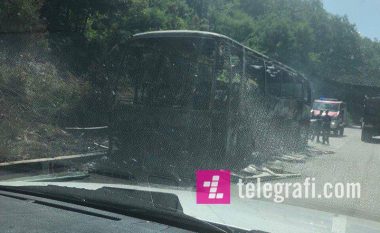 Digjet një autobus në rrugën Prishtinë – Gjilan, nuk ka të lënduar 