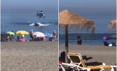 Ndjekje si në filma të Hollywood-it: Helikopteri i policisë spanjolle vihet pas burrit me anije që transportonte drogë – pushuesit e habitur filmojnë gjithçka (Video)
