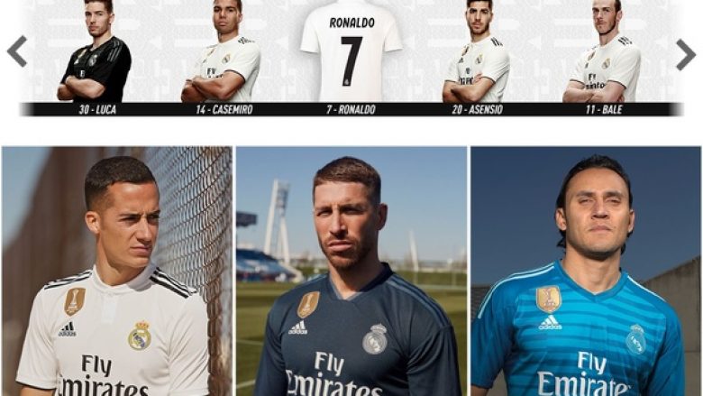 Real Madridi publikon fanellat e reja – Mungon Ronaldo me foto, por jo fanella e tij