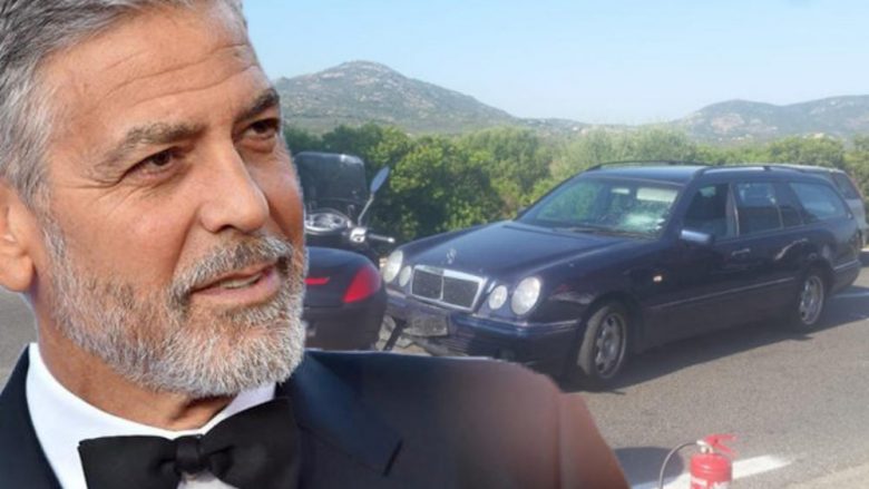 Del video-xhirimi i momentit të përplasjes së motoçikletës të George Clooneyt me një veturë