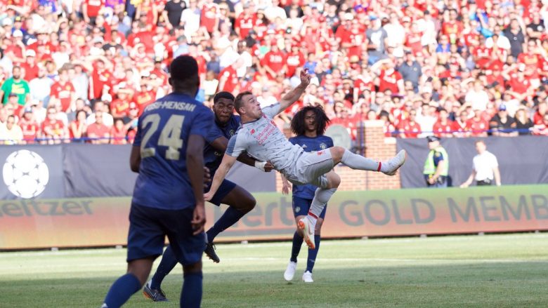 Çfarë debutimi nga Shaqiri: Gol fantastik në gërshërë, por edhe asistim në fitoren e Liverpoolin në miqësoren ndaj Unitedit