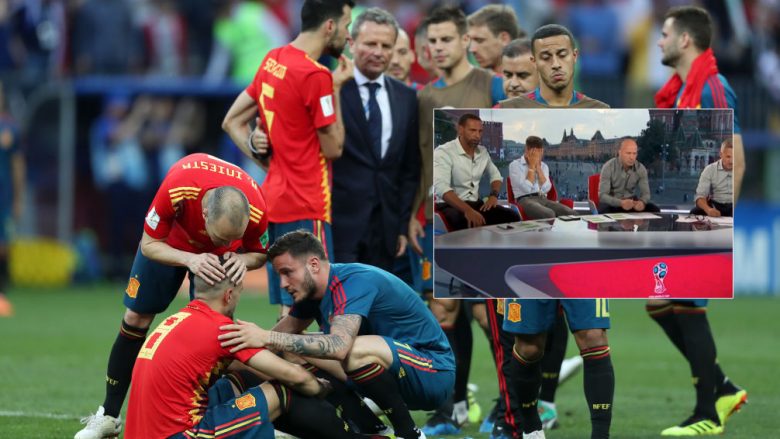 Reagimi i Cesc Fabregas në studio kur Spanja u eliminua nga Kampionati Botëror