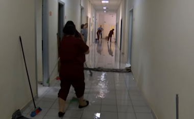 Reshjet e dendura, përmbytet spitali i Shkodrës (Video)