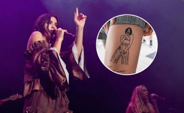 Fansi artist bënë tatuazh Dua Lipën në trupin e tij