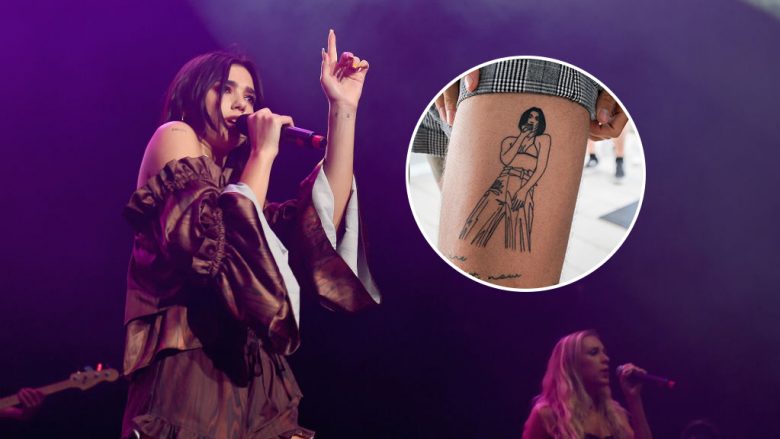 Fansi artist bënë tatuazh Dua Lipën në trupin e tij