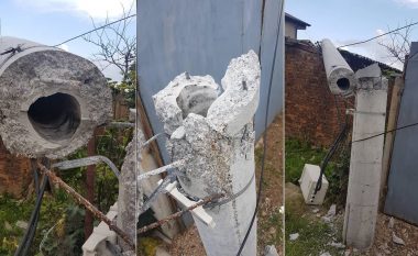 Rrëzohet shtylla e rrjetit elektrik në Fushë Kosovë (Foto)