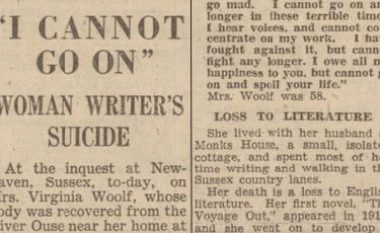 Letra e vetëvrasjes së shkrimtares së madhe