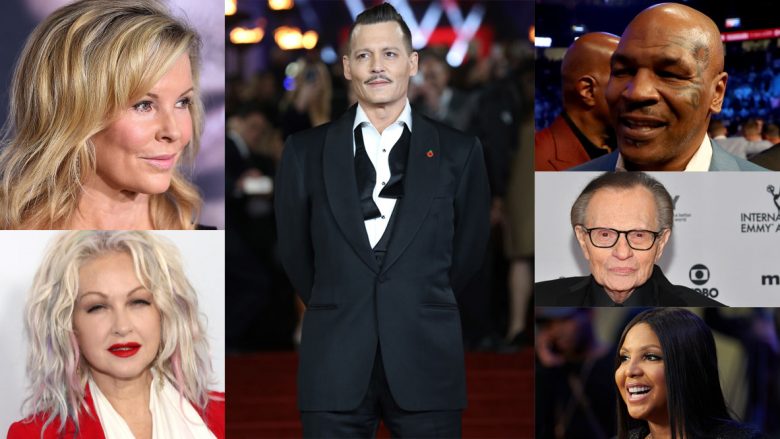 Kim Basinger, Toni Braxton, Cindy Lauper, Larry King, Mike Tyson, Johnny Depp (Foto: Getty Images)