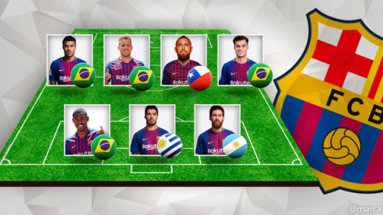 “Fuqia Latine” e Barcelonës: Messi, Suarez, Vidal, Coutinho, Malcom …