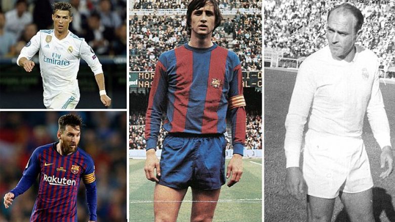 Formacioni më i mirë në histori të La Ligas: Nga Cristiano Ronaldo te Lionel Messi, Johan Cruyff e Alfredo Di Stefano