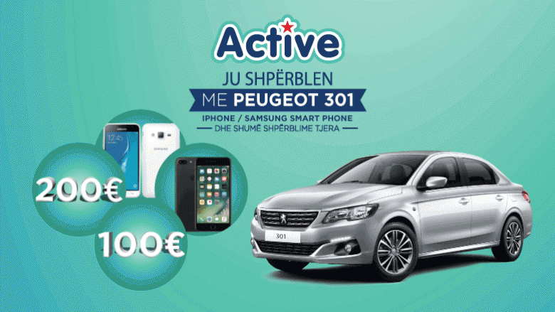 Active Baby ju shpërblen me mbi 100 shpërblime, një prej tyre edhe Peugeot 301