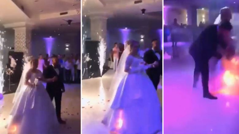 Nuses i merr flakë fustani, videoja e dasmës shqiptare shpërndahet në internet (Video)