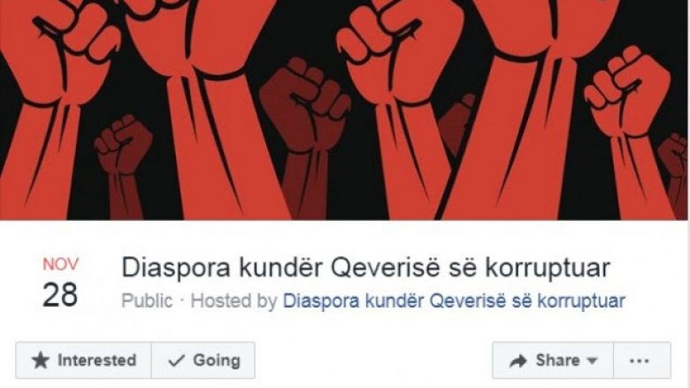 Diaspora paralajmëron protestë kundër Qeverisë më 28 nëntor, në Prishtinë