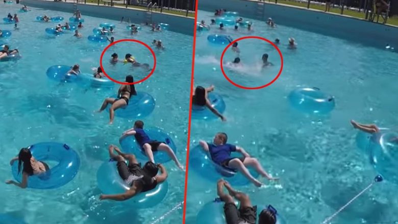 Fëmija ishte në vështirësi, rrezikonte të mbytej në ujë – momenti kur shpëtimtari kërcen në momentin e fundit (Video)