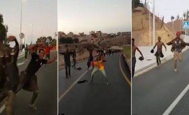 Pasi arritën të futen në Spanjë, emigrantët afrikanë filmohen duke festuar nëpër rrugë (Video)
