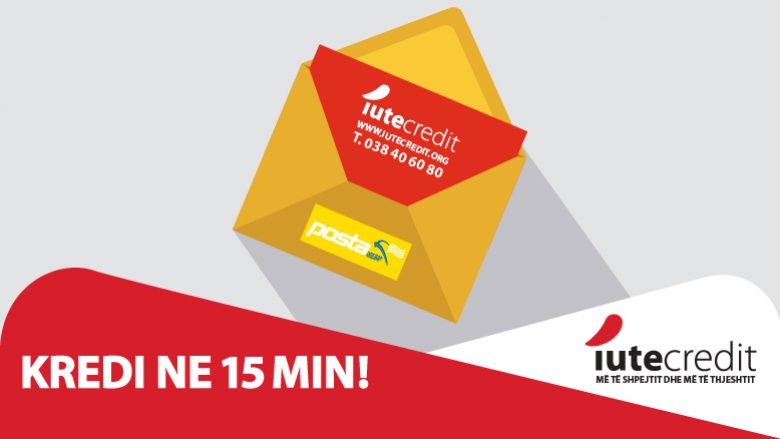 Iutecredit tashmë ofron kredi në 15 minuta edhe në 8 komuna të reja falë bashkëpunimit me Posta e Kosovës!