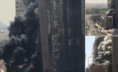 Zjarri i madh shpërthen në rrokaqiellin 62 katësh të Bankës Kombëtare në Kuvajt (Foto/Video)