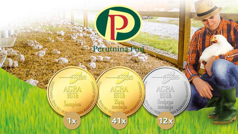 25 medalje të arta dhe 4 të argjendta për cilësinë e lartë të produkteve Perutnina Ptuj