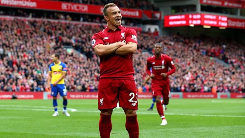 Shaqiri shënon gol të bukur, Liverpooli dyfishon epërsinë ndaj Fulhamit