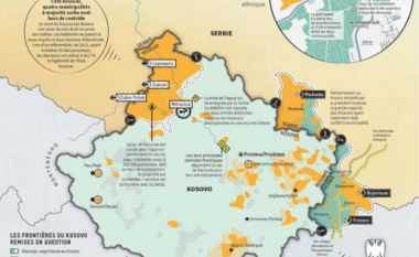 Gazeta franceze “Le Monde”, paraqet hartën e re të Kosovës nëse ndodh shkëmbim territoresh me Serbinë