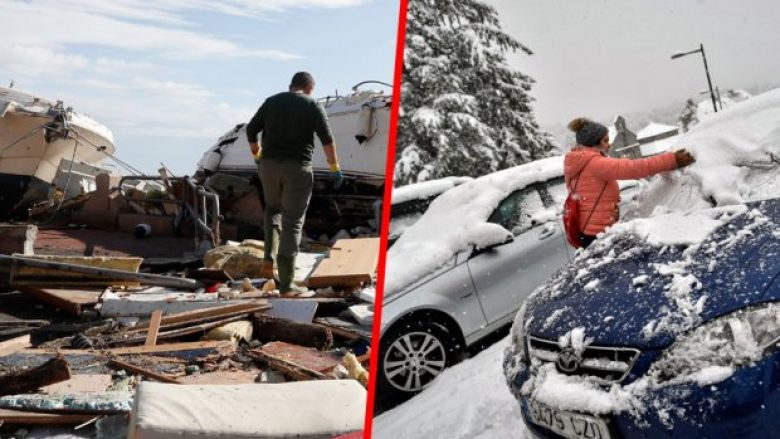 Italia në ujë, francezët dhe spanjollët i “pushton” bora – 200 mijë shtëpi pa energji elektrike, rritet numri i viktimave (Foto/Video)