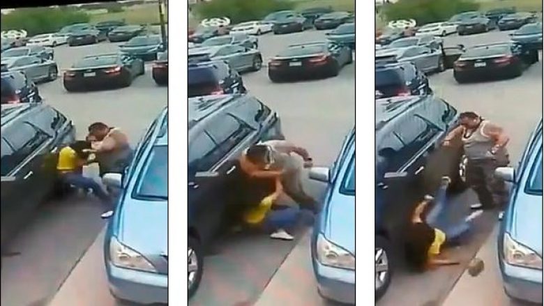 Rrahu brutalisht gruan të cilën e akuzoi se ia kishte zënë parkingun, kamerat e sigurisë filmojnë gjithçka (Video, +18)