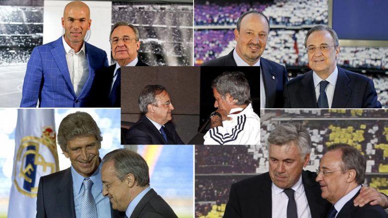 Florentino Perez ka larguar 13 trajnerë në 16 vite presidencë