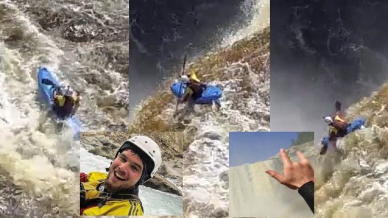 Momenti kur një “kayaker” bie poshtë një ujëvare prej 33 metrash – dhe mbijeton (Foto/Video)
