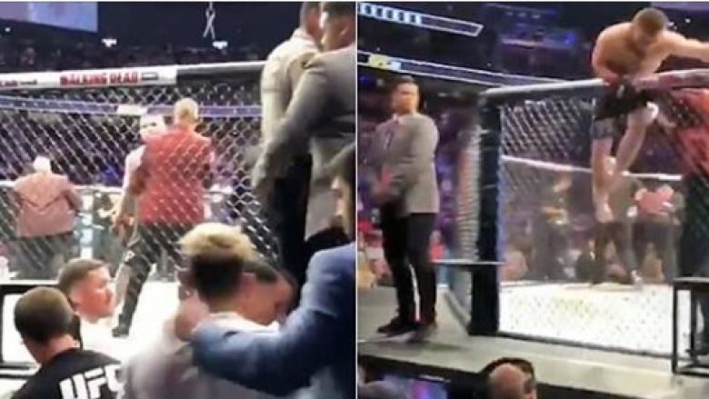 Publikohet video ku shpjegohet pse Khabib doli nga oktogoni për t’u përleshur me trajnerin e McGregorit