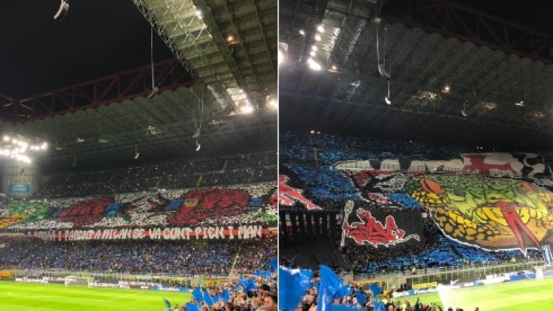 Koreografitë e tifozëve të Interit dhe Milanit para Derby della Madonnina