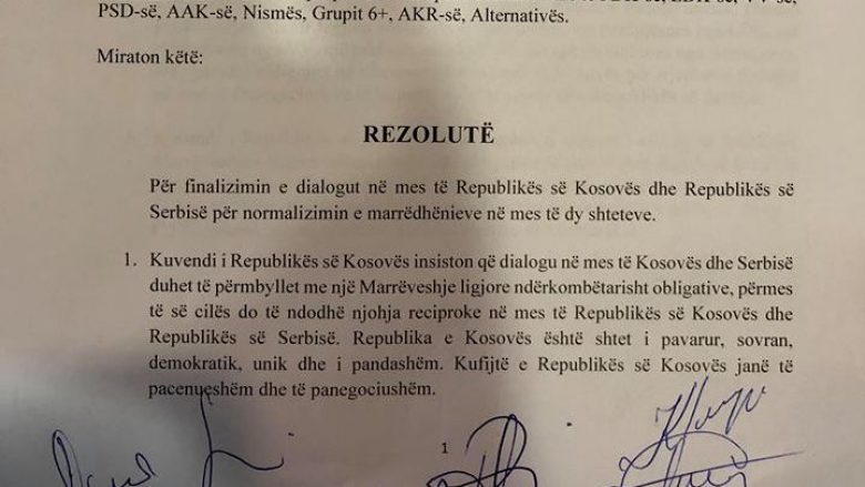 Kjo është Draft-Rezoluta për Dialogun e propozuar nga koalicioni qeverisës (Dokument)