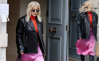 Rita Ora shfaqet me shumë stil në një ansambël ngjyrash rrugëve të Londrës
