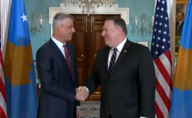 Pamje nga takimi i Thaçit me sekretarin amerikan Pompeo (Video)