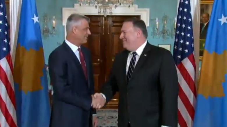 Pamje nga takimi i Thaçit me sekretarin amerikan Pompeo (Video)